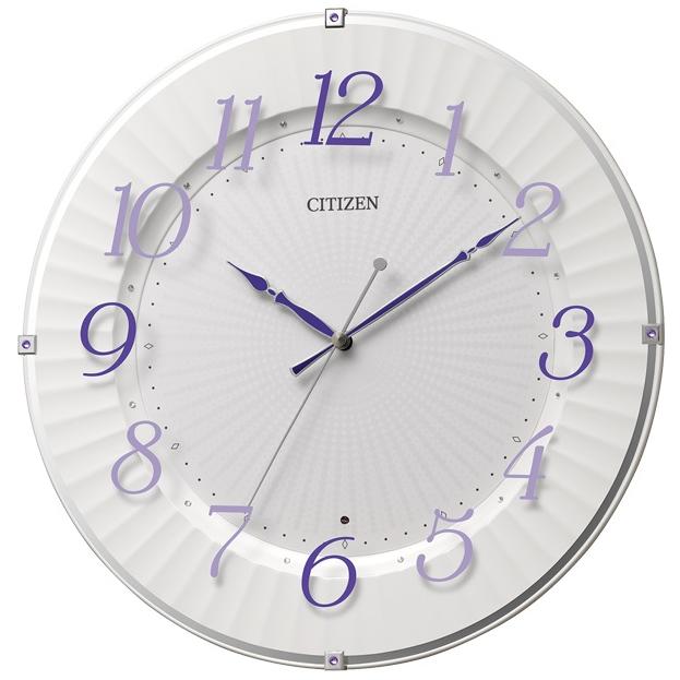 CITIZEN 掛時計 8MY537-012 ホワイト・パープル CITIZEN（シチズン） 8MY537-012 掛時計 電波時計 CITIZEN CLOCK