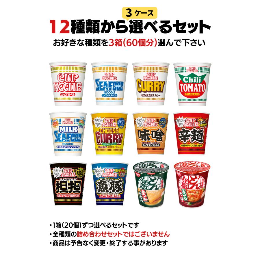 カップヌードル タテ型 カップラーメン 選べる3ケース 合計60個分