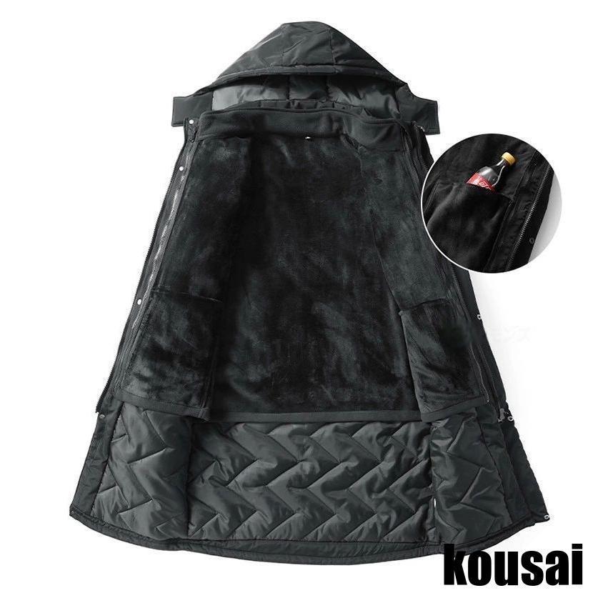 ベンチコート 中綿 コート メンズ レディース 撥水加工 3WAY 3in1 フリースライナー脱着可 ロングコート 冬服 冬用 ロング丈_3