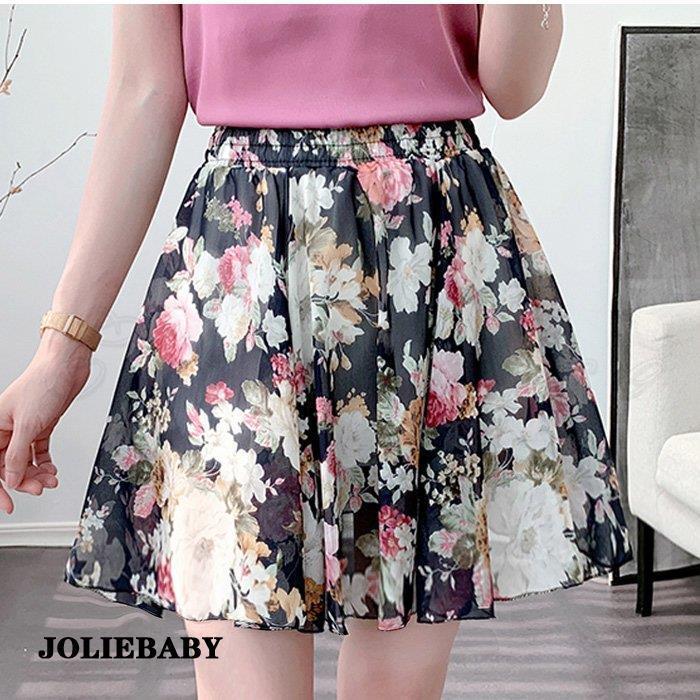 シフォンスカート レディース ミニスカート 花柄 フレアスカート