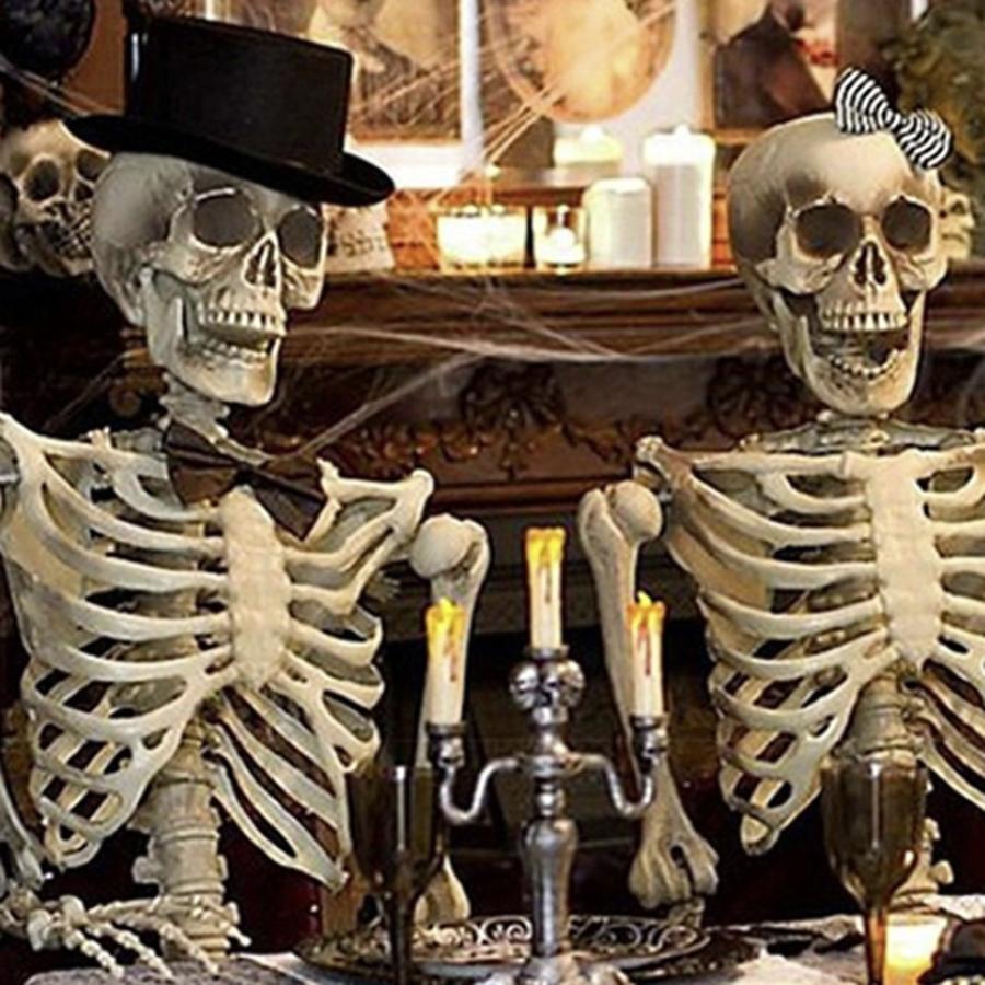 ハロウィン 骸骨 ガイコツ 骨 等身大 置物 約165cm ホラー リアル 本格的 誕生日 飾り付け 室内 置物 仮装 クリスマス用品 怖い 恐怖の画像