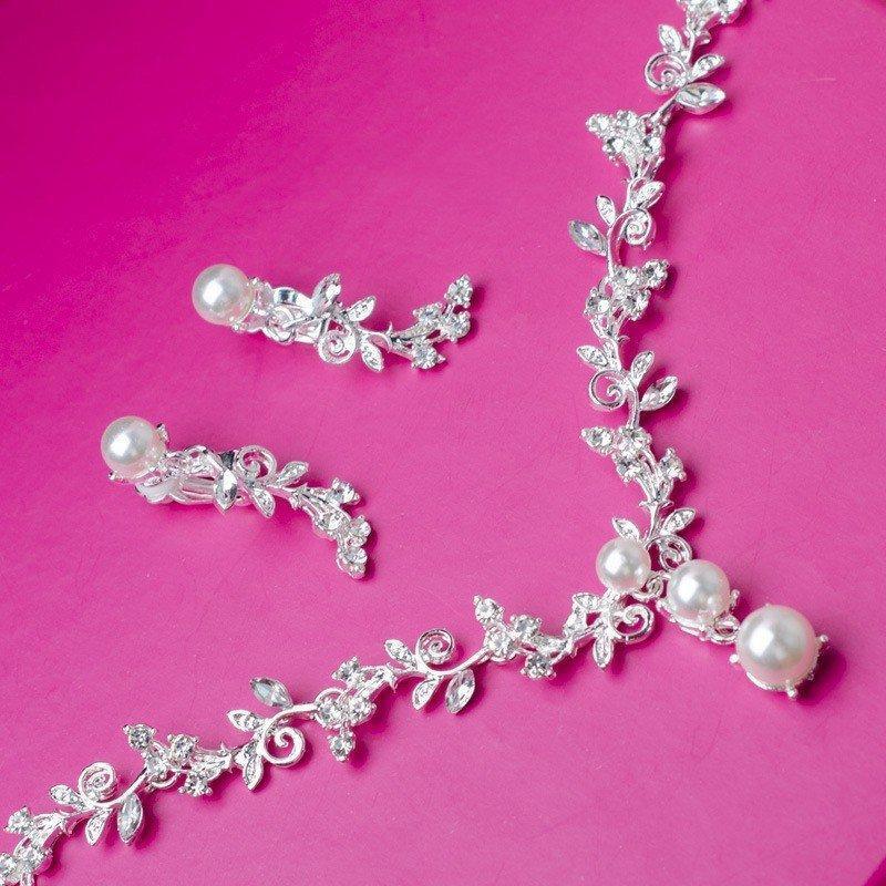 パーティー ウエディング ブライダル ウェディング アクセサリー パール 小物 レディース ネックレス ネックレス ＆ イヤリング | ブランド登録なし | 01