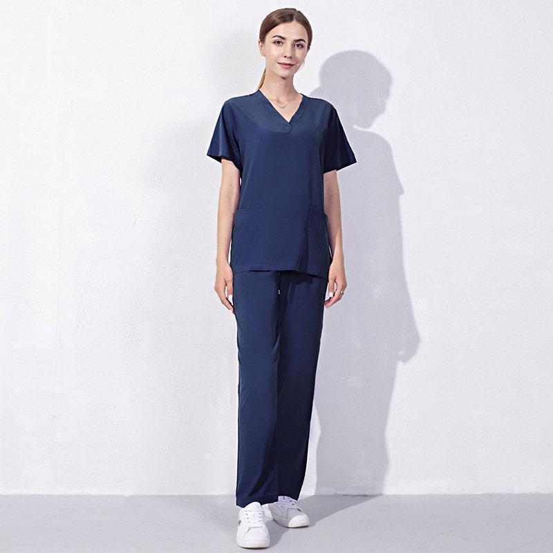白衣 ナース服 レディース メンズ ナースウェア Vネック 半袖 医師 女医 医者 看護師 ユニセック 介護士 診察衣 制服 無地 スクラブ ...