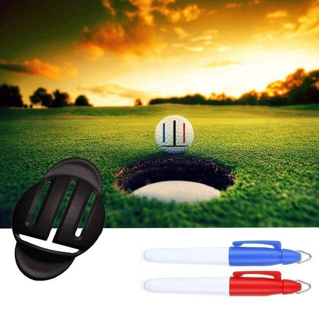 2つのマーカーペンを備えたポータブルゴルフボールラインライナー耐久性のあるゴルフボールマーキングアライメントツール簡単な操作xr-hot｜cure-store｜02