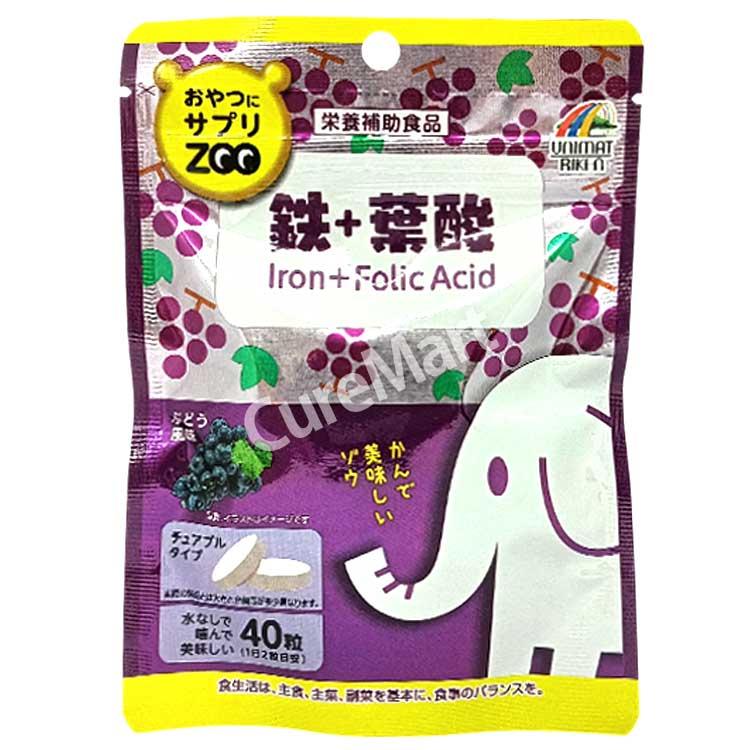 ユニマットリケン おやつにサプリ ZOO 鉄＋葉酸 40粒◇4袋セット 日本