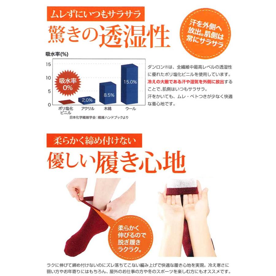 ひだまり ダブルソックス 婦人用 22-24cm 日本製 メール便送料無料 健