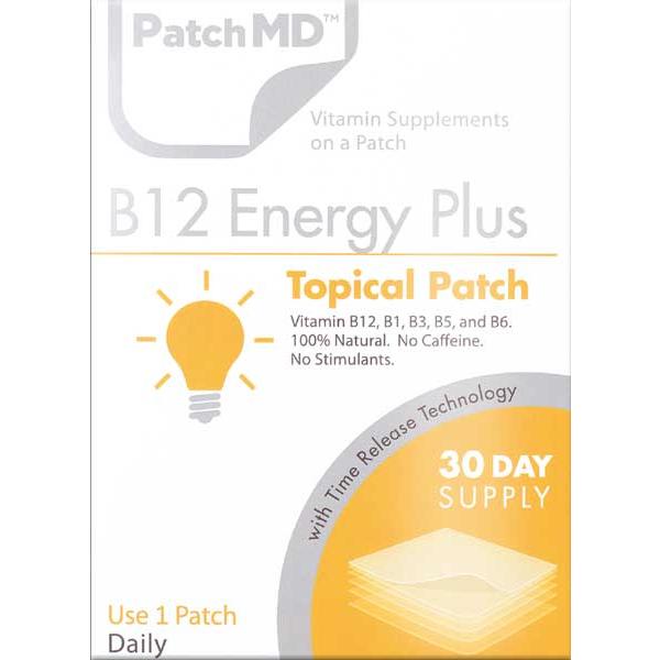 貼るサプリメント Patch MD ビタミンB12 エナジープラス(B12 Energy Plus) 30パッチ入り（30日分）エナジーアップ