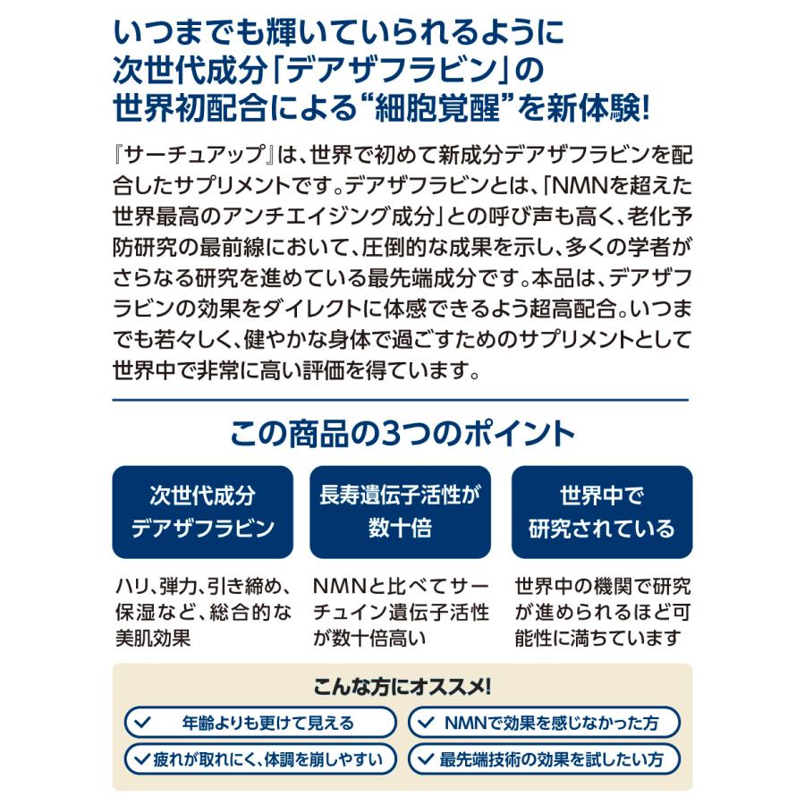 デアザフラビン含有加工食品 SIRTUP サーチュアップ 30カプセル（約1か
