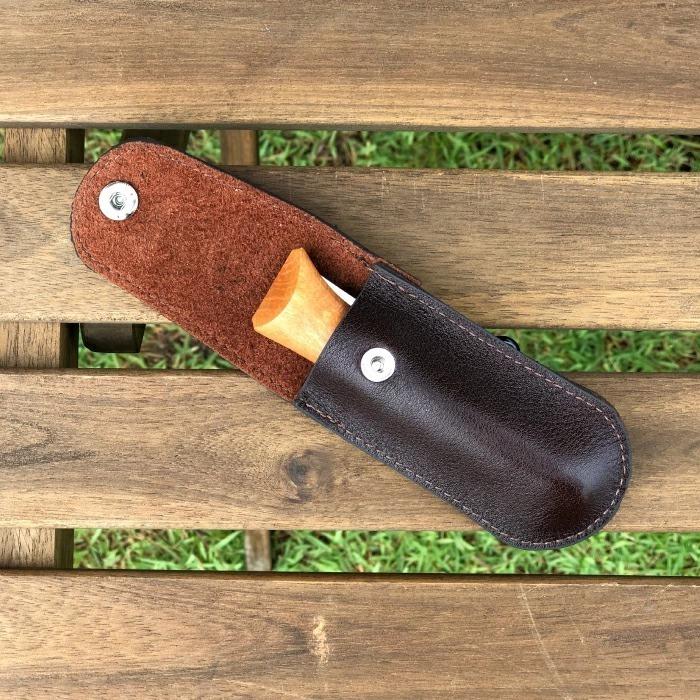 カモ柄★CB缶カバー2019&オピネルNo.9専用シース OPINEL（オピネル） オピネルナイフ レザー ケース カラビナ付き