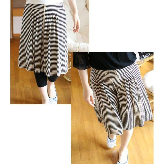 ボーダー リゾート キュロットパンツ ガウチョパンツ（返品交換ギフト包装不可）レディース 9号 Mサイズ 骨格ウェーブ ボトムス 婦人服 春夏 ハーフパンツ |  | 03