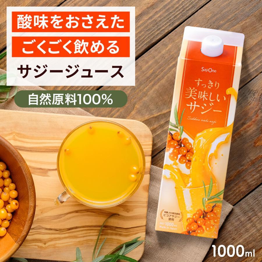 すっきり美味しいサジー 1000ml 紙パック 約15日分 SajiOne 鉄分補給 日本製 サジージュース 高品質新品 シーベリー オレンジ 美容 ゆず 沙棘 健康 送料無料