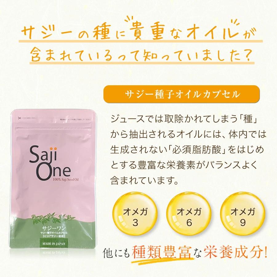 サジージュース 900ml×3本セット サプリメントセット 60粒 SajiOne サジー種子オイルカプセル 100% 美容 鉄分 サジーベリー 爆買の画像