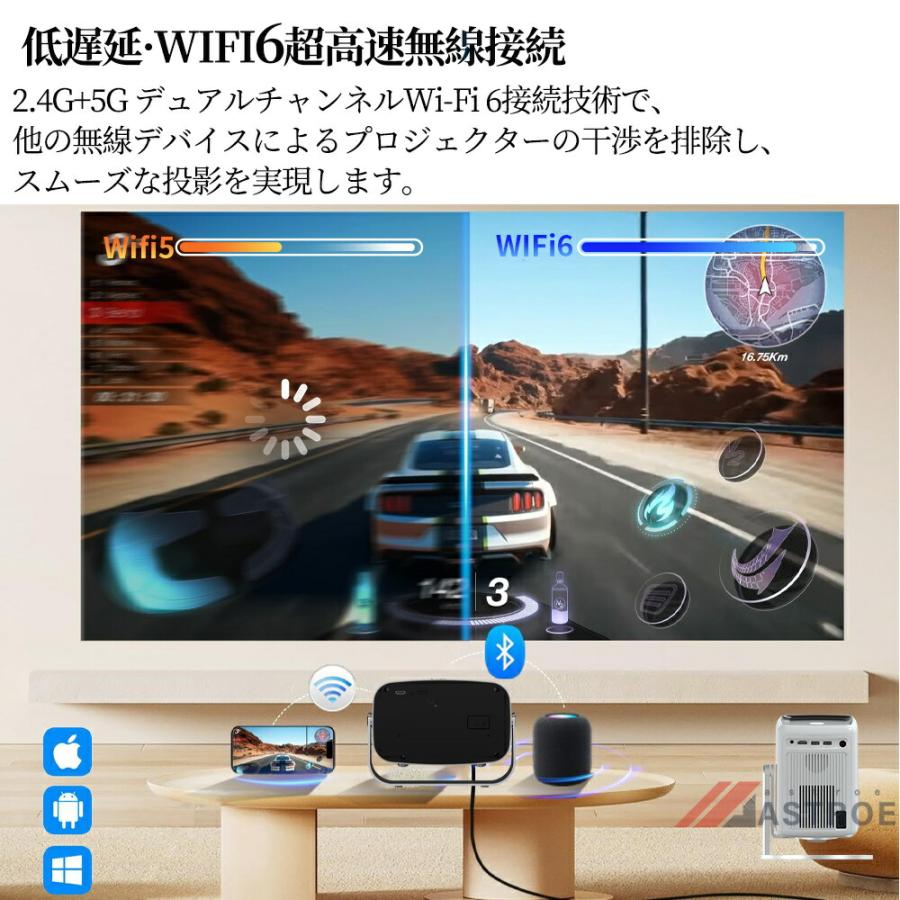 新品 プロジェクター 小型 天井 Android TV 家庭用 高輝度 4K対応 プロジェクター 本体 家庭用 電動フォーカス 小型 4K対応 天井