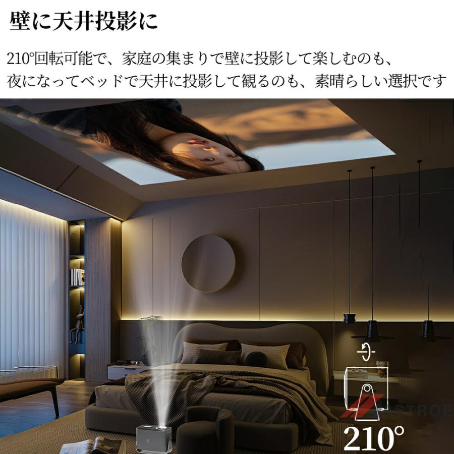 プロジェクター 小型 家庭用 天井投影 スマホと繋げる 4K対応 超