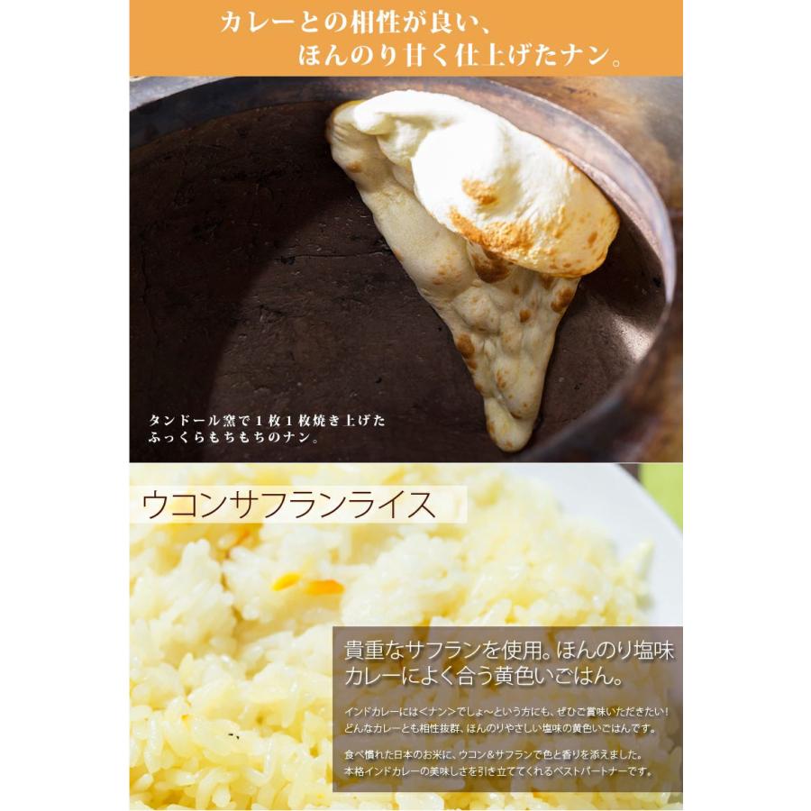 【当店はじめてor１年以上ごぶさたの方限定】お試しインドカレー&ナンセット 選べるカレー２種とプレーンナンまたはウコンサフランライス２つ｜curry-hariom｜07