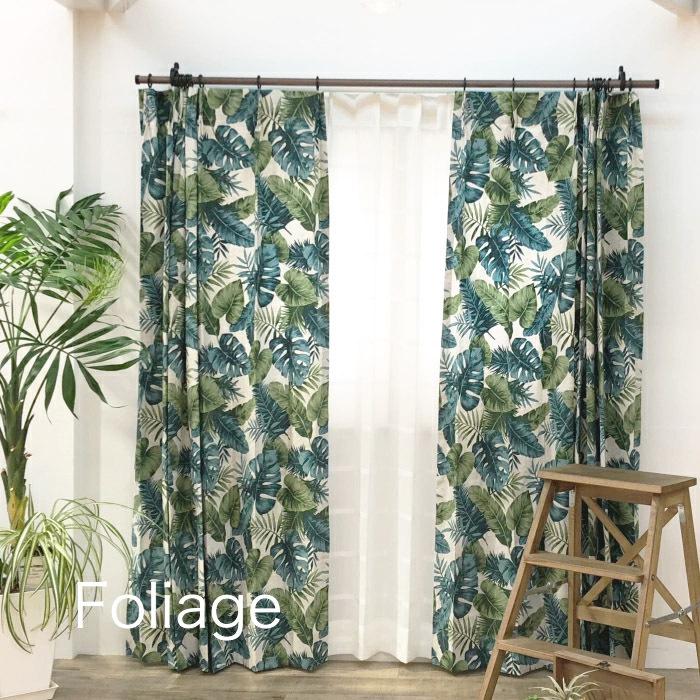 カーテン ２枚セット Foliage フォリエイジ ｗ100 150 0cm ｈ60 240cm かっこいい おしゃれ イージーオーダー 西海岸 メンズ Foliage S01 カーテン アイ 通販 Yahoo ショッピング