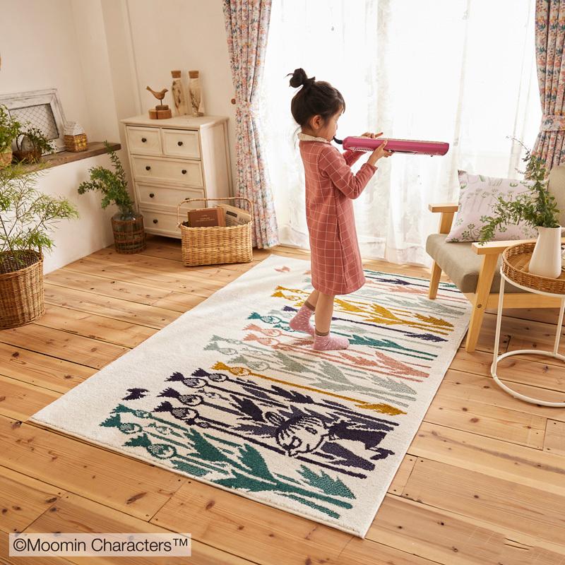ラグ 日本製 130×185cm ムーミン MOOMIN LITTLE MY WILD FLOWER
