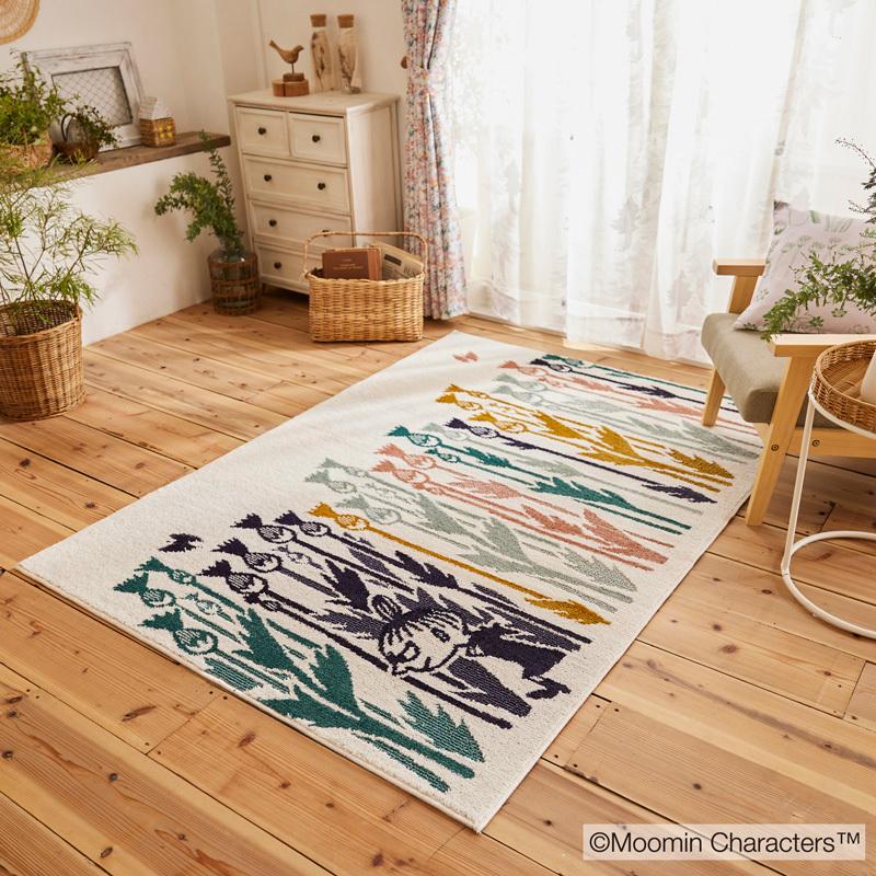 ラグ 日本製 130×185cm ムーミン MOOMIN LITTLE MY WILD FLOWER RUG