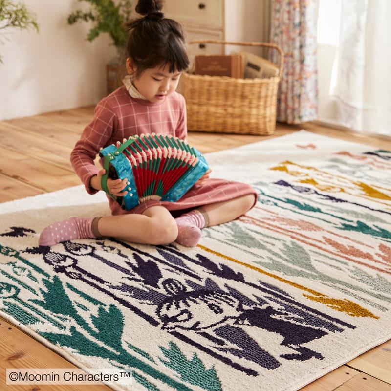 ラグ 日本製 130×185cm ムーミン MOOMIN LITTLE MY WILD FLOWER