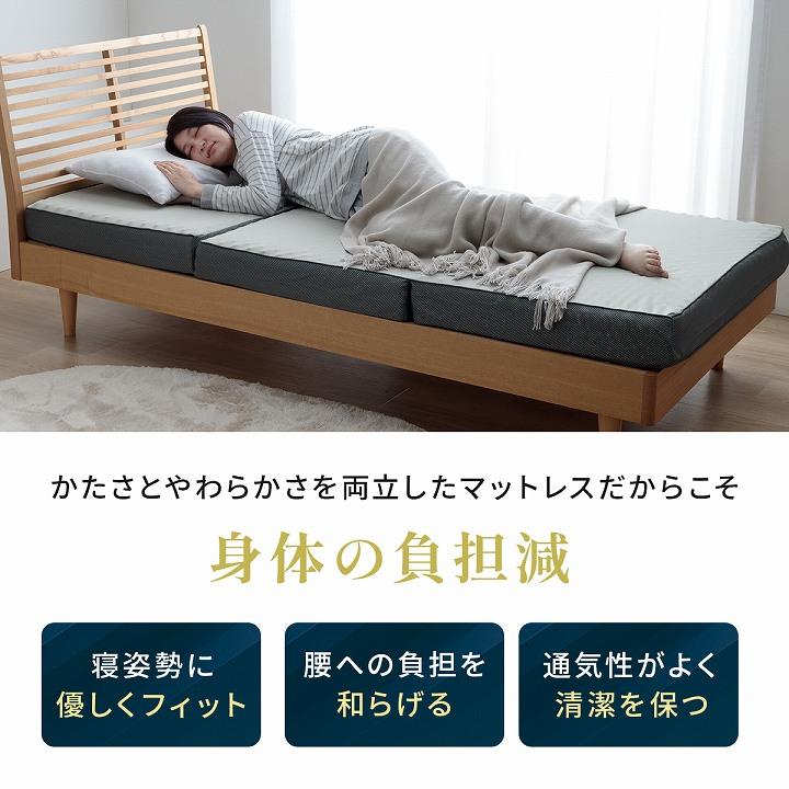 12月9日17時で店終い　　プロファイルウレタンセミダブル　カバー付き ふんわりマットレス 115×195×12cm マットレス セミダブル 三つ折り 高