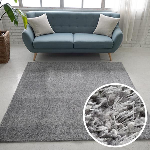 【新品未使用】ラグマット(縦68cm横52cm) グレー ラッセルノ ラグ ラグマット 無地 シンプル L 185×240cm 日本製 正方形 3畳 防ダニ