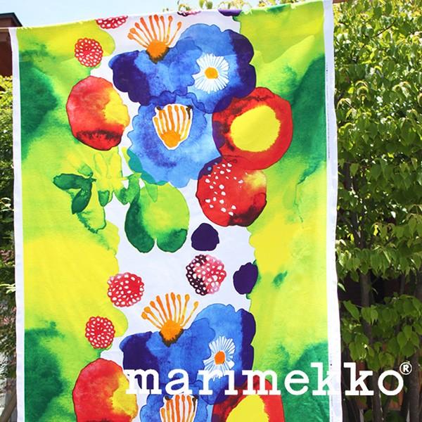 marimekko マリメッコ｜ユハンヌスタイカ 北欧 1.5倍ヒダ ドレープカーテン オーダーサイズ プレミアム縫製(1枚) 綿100％ 花柄 水彩画 マルチ