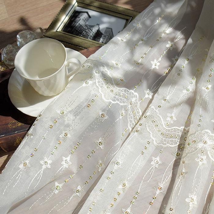 トルコレースカーテン｜スパンコール オーダーサイズ2倍ヒダ