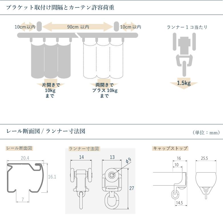 TOSO（トーソー） カーテンレール ネクスティ セット 1.00~4.00m