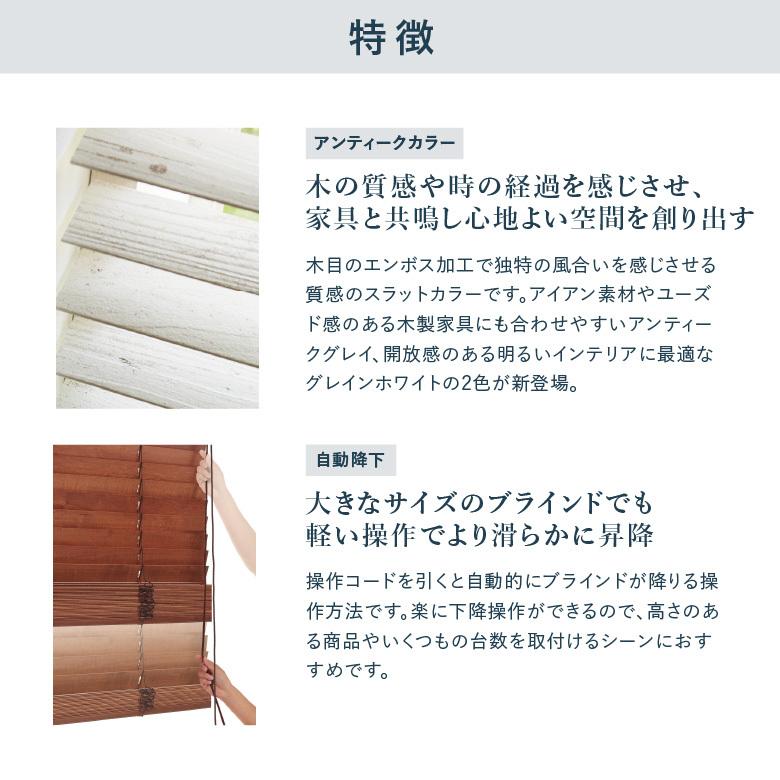 ニチベイ（Nichibei） ウッドブラインド クレール 自動下降式 ループ