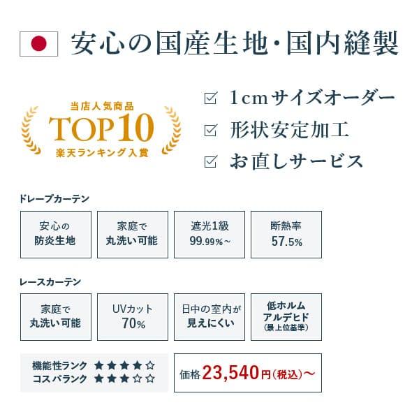 オーダーカーテン ドレープ(テキスタイルデポ)＆レース(スミノエ
