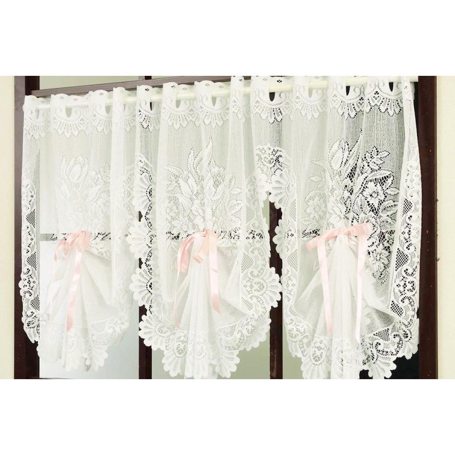 カフェカーテン マルセイユ レース素材のおしゃれでかわいいピーコック