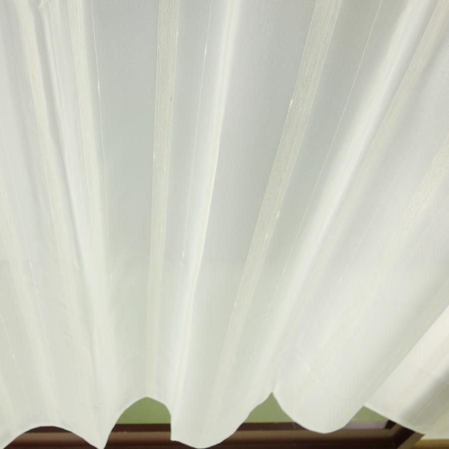 レース カーテン 幅155cm固定 丈9cm 270cm 全国宅配無料 セミオーダー トルコ製生地 日本製 1cm単位で注文 ウォシャブル シンプルなストライプ柄 モカレース