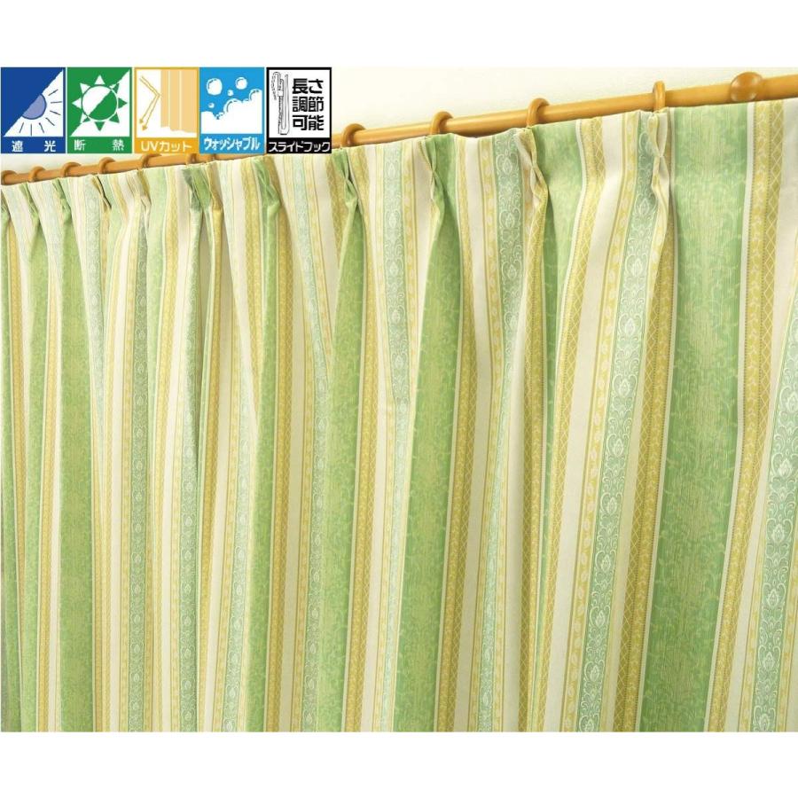 カーテン 遮光カーテン クラシックなストライプ柄 クラシック ベージュ
