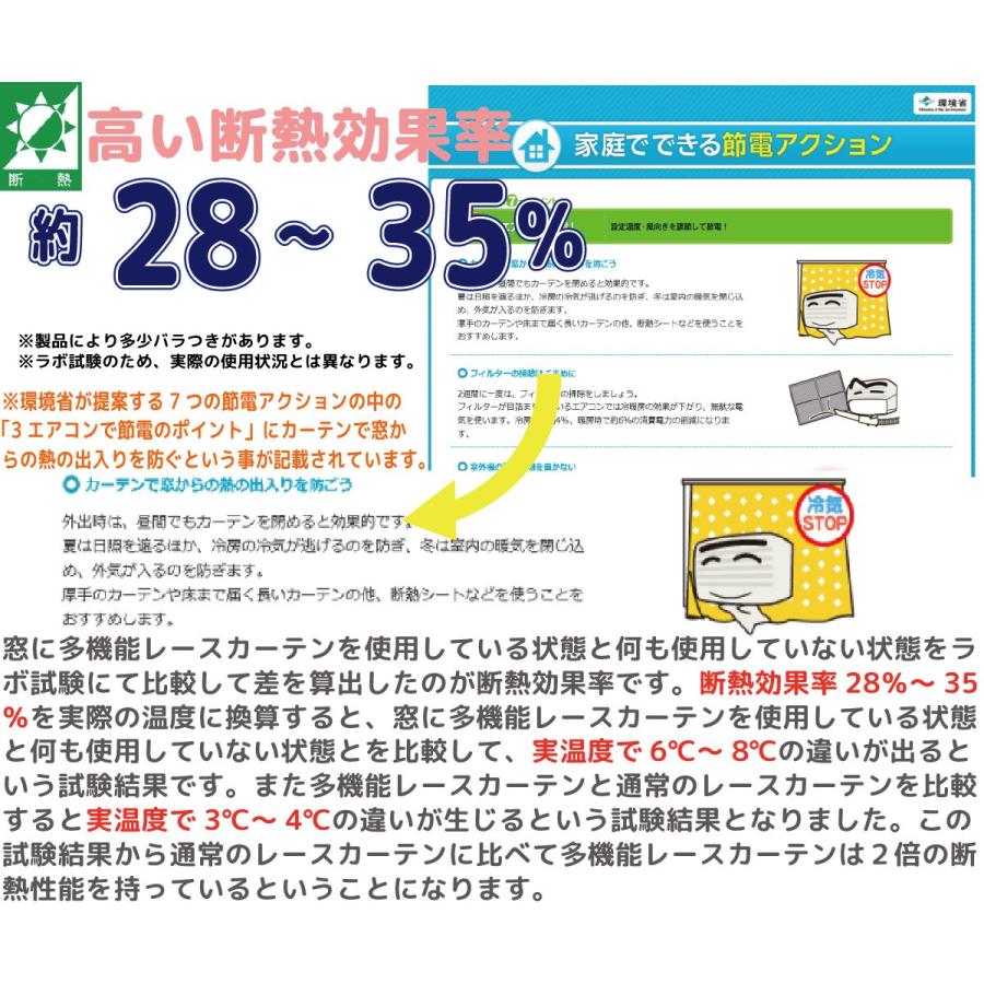 レースカーテン 防炎 断熱 UVカット オーダー対応 見えにくい ストライプ リーフ 花柄 幅101-150cm 丈50-140cm 1cm単位 日本製｜curtainyasan｜16