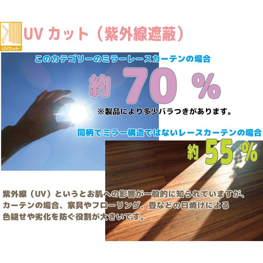 レースカーテン ミラーレースカーテン UVカット 昼間見えにくい おしゃれ オーダー対応 幅101-150cm 丈141-200cm 1cm単位 日本製｜curtainyasan｜16