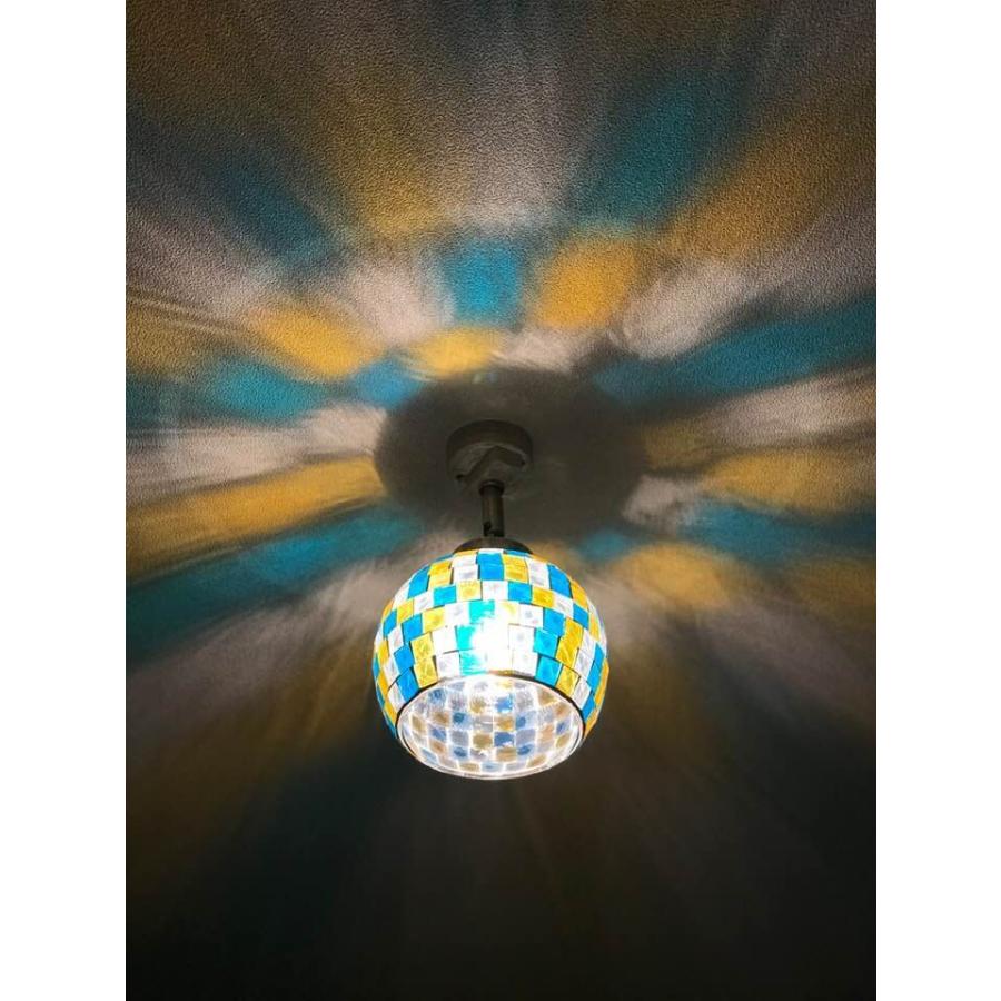 直付けシーリングライト 1灯 E17 LED電球対応 モザイクガラス