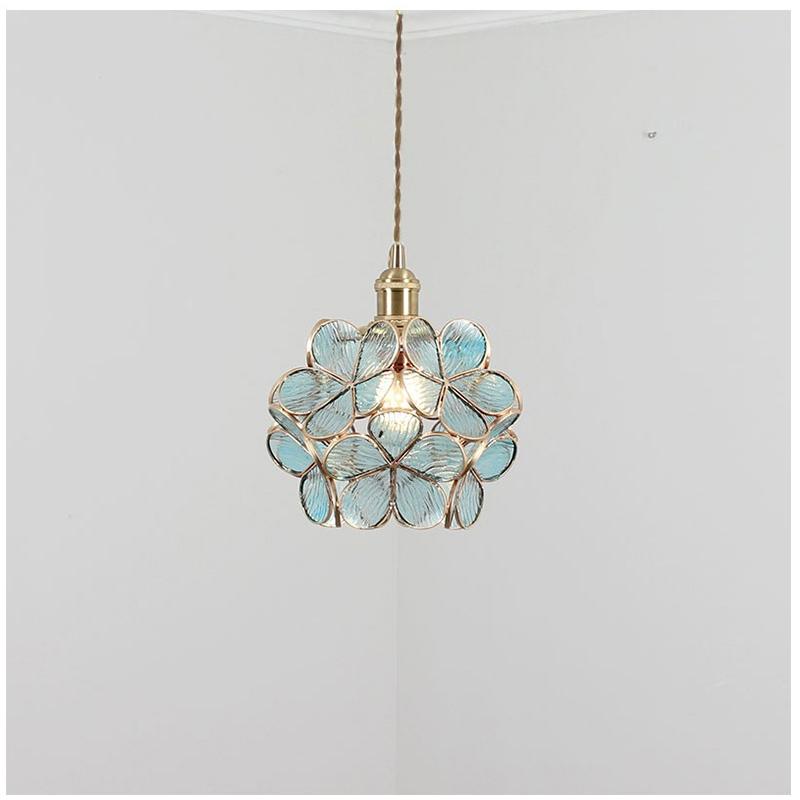 手作りステンドグラス ペンダントライト さくら 真鍮器具 LED