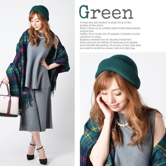 【美品】maxin 黒と紫のリボン付きウールハット 美品】maxin 黒と紫のリボン付きウールハット