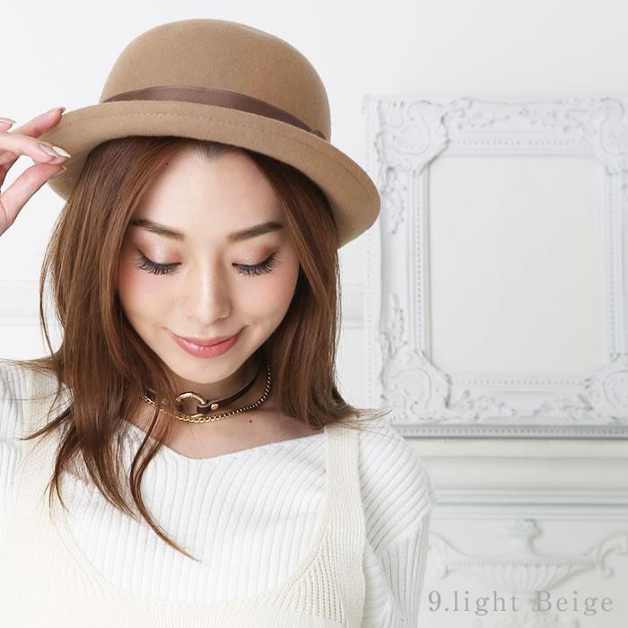 ボーラーハット レディース ボウラー ダービー 山高帽子 帽子 ウール