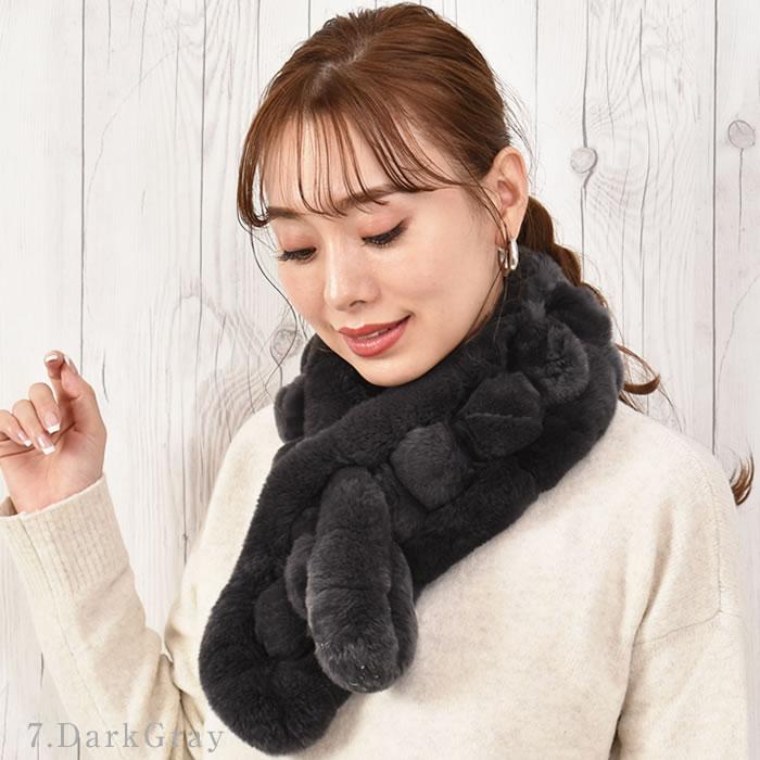 ルネ　シュシュ付ティペット(レッキスファー)【未使用】 マフラー レディース ティペット レッキスファー フェイクファー