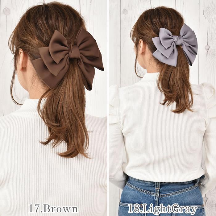 リボン バレッタ ヘアゴム ポニーフック ヘアアクセサリー 髪飾り