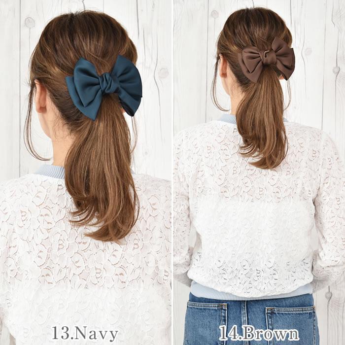 リボン バレッタ ヘアゴム ポニーフック ヘアアクセサリー 髪飾り