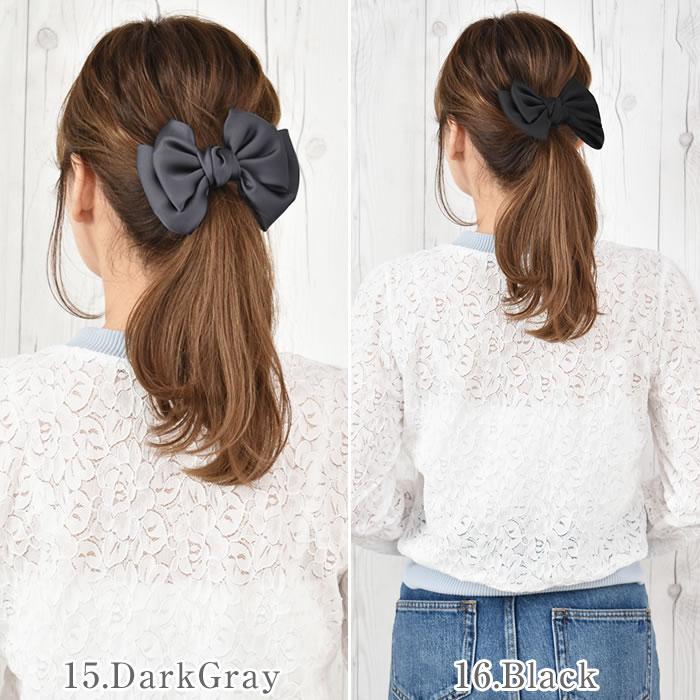 リボン バレッタ ヘアゴム ポニーフック ヘアアクセサリー 髪飾り