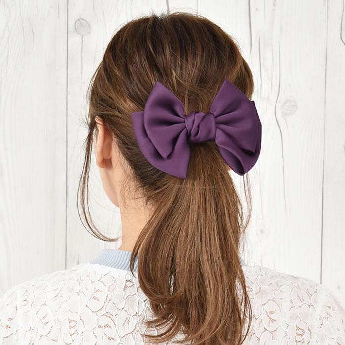 リボン バレッタ ヘアゴム ポニーフック ヘアアクセサリー 髪飾り