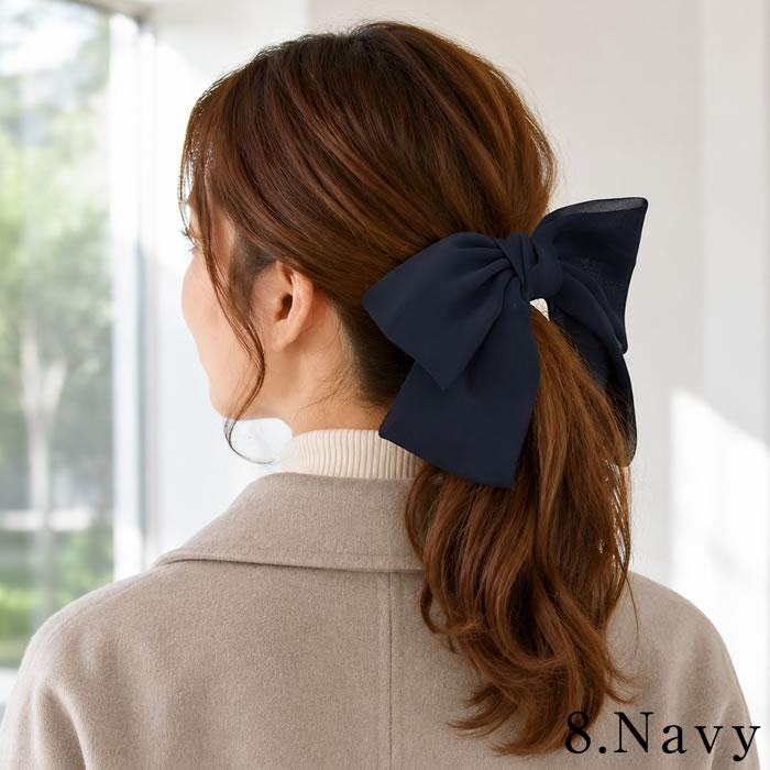 リボン バレッタ ヘアゴム ポニーフック ヘアアクセサリー 髪飾り