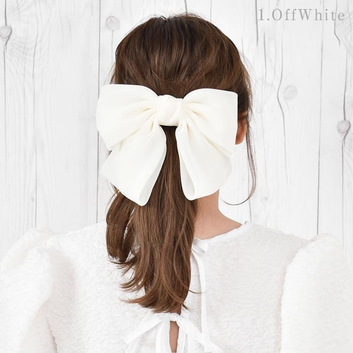 リボン バレッタ ヘアゴム ポニーフック ヘアアクセサリー 髪飾り