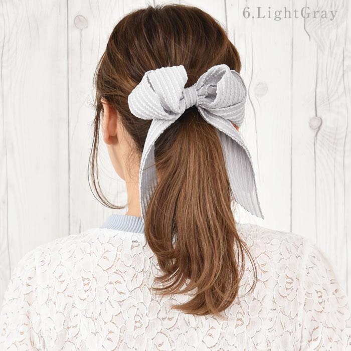 リボン バレッタ ヘアゴム ポニーフック ヘアアクセサリー 髪飾り