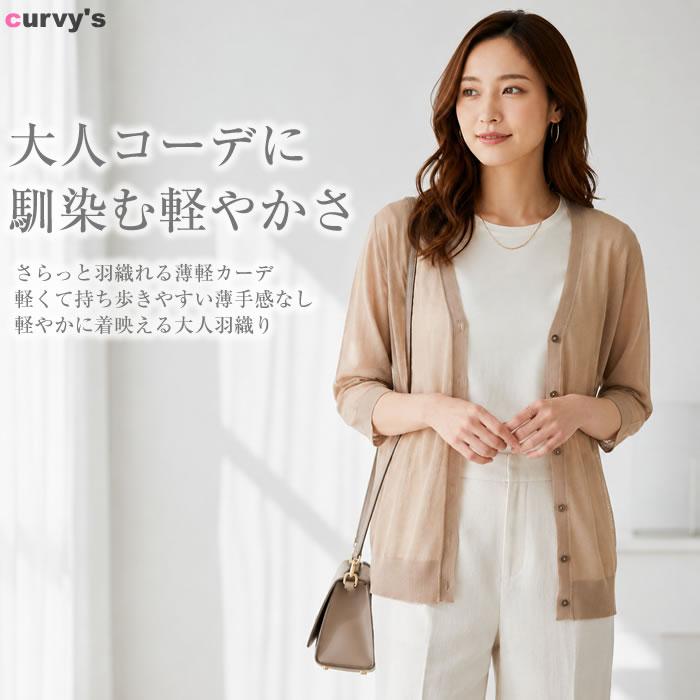 ロングカーディガン レディース 春 薄手 uv 夏 七分袖 vネック