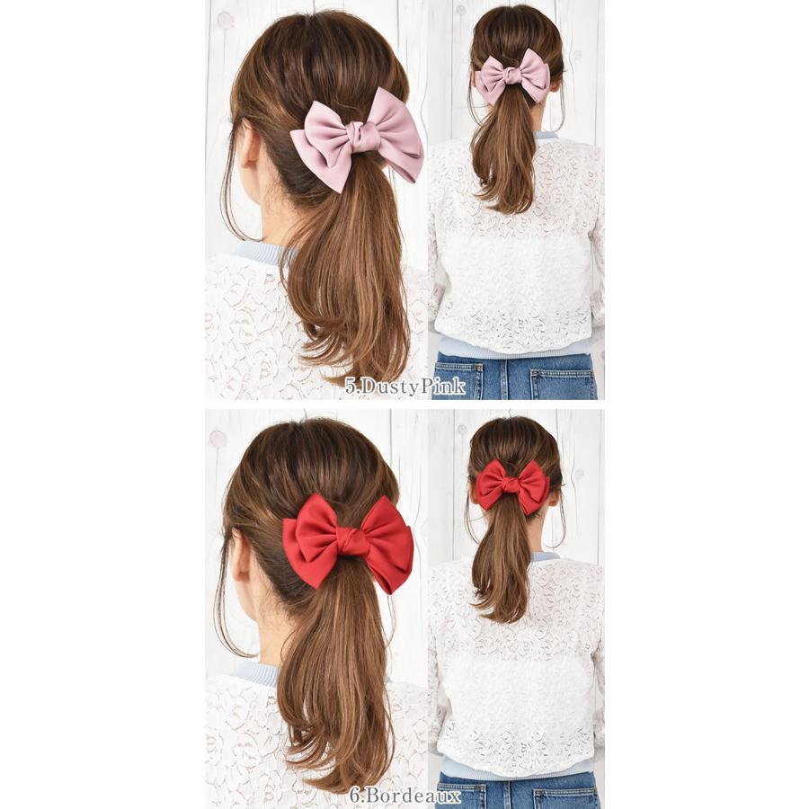 リボン バレッタ ヘアゴム ポニーフック 小さめ 卒業式 ヘア