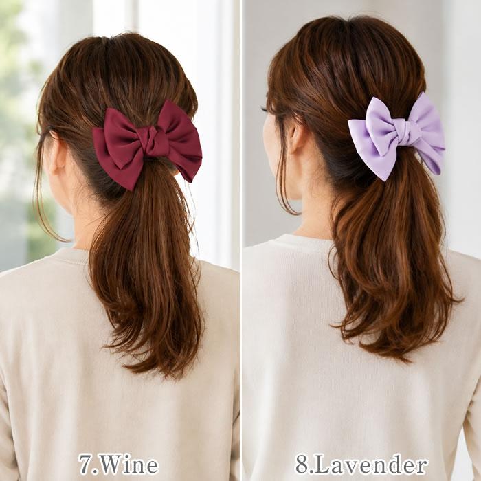 リボン バレッタ ヘアゴム ポニーフック 小さめ 卒業式 ヘア